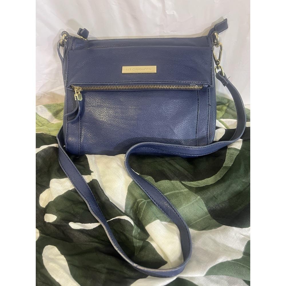 Liz Claiborne Accessories Crossbody Bag Navy Blue Faux Leather